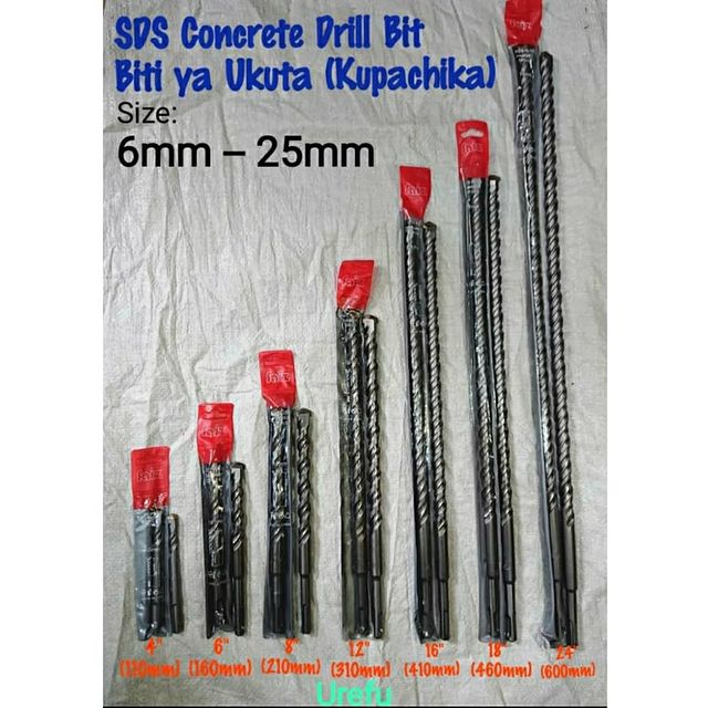 Takeer - SDS Concrete Drill Bit
Available in various of different length and diameter 
Biti ya Ukuta (Kupachika)
Zipo urefu na unene mbali mbali 
Karibuni s...