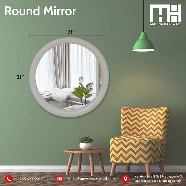 Takeer - ROUND MIRROR - PVC FRAME
21" DIAMETER WITH FRAME

Decorate your dining or bathroom with this classy piece

Kindly feel free to contact us regarding...