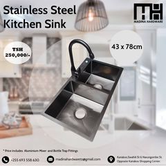 Takeer - BLACK STAINLESS STEEL KITCHEN SINK + ALUMINIUM MIXER

Available in SINGLE and DOUBLE

Delivery can also be arranged

Kindly feel free to contact us...