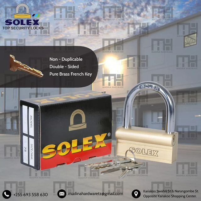 Takeer - SOLEX 75MM DOUBLE KEY PADLOCK
Made in Thailand 🇹🇭

Get the ultimate security padlock for your shops/godowns

Comes with 4 Non - Duplicable keys

...