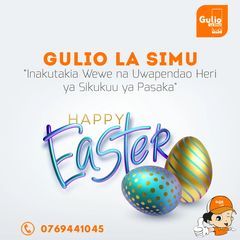 Takeer - Gulio la Simu  inakutakia wewe na uwapendao heri ya sikukuu ya Pasaka.


Gulio la Simu Wishes you and your loved ones Happy Easter.