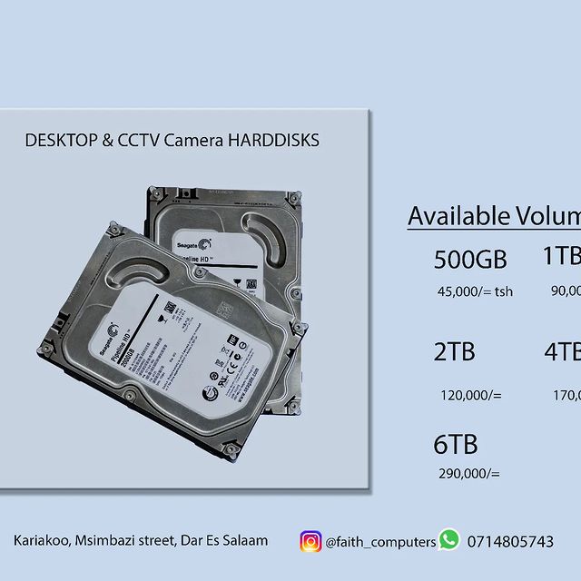 Takeer - New stoct has arrived, brand new hard disks. Always quality hard disks at affordable price.

Mzigo mpya umeingia karibu/ weka order mapema.