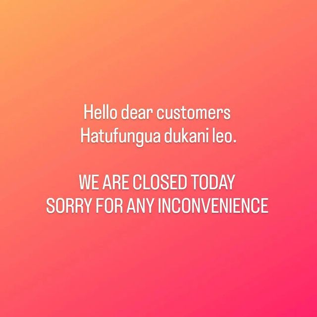 Takeer - Dear customers sorry for inconvenience today.
We are closed