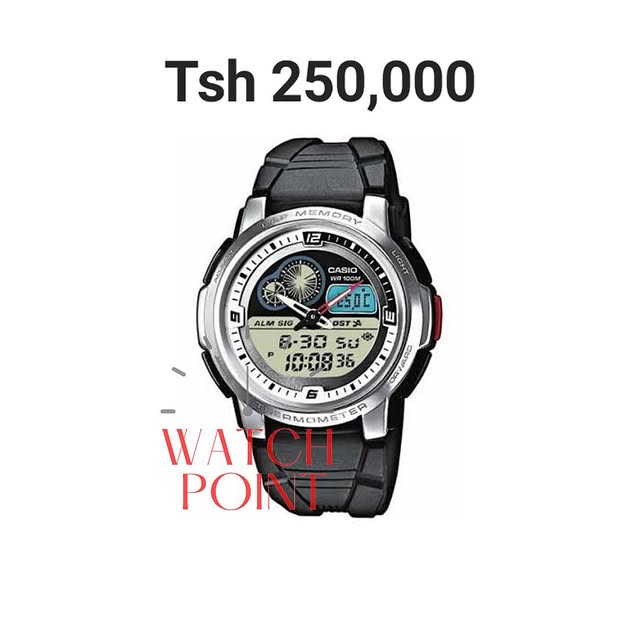 Takeer - Casio 
Tsh 250,000
Original By Casio - 2 Years international Warranty

• Thermometer
 • stopwatch 
• 12/24-hour format 
• Auto-calendar (to year 20...