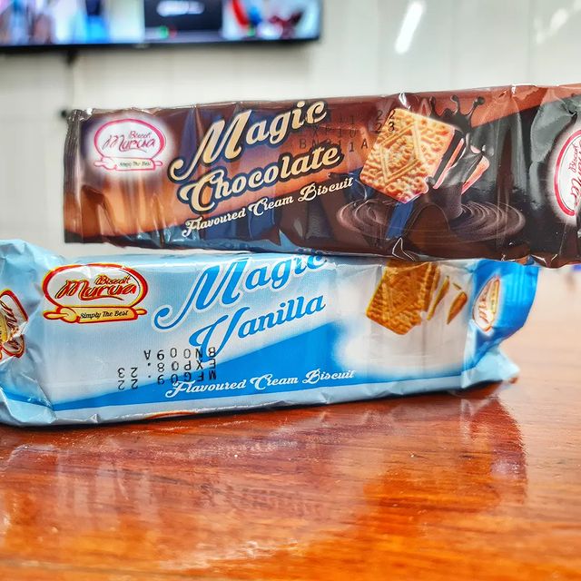 Takeer - Murua Magic Flavoured Cream Biscuits 
Price Per Carton - 11,300/= (24pkts)

     