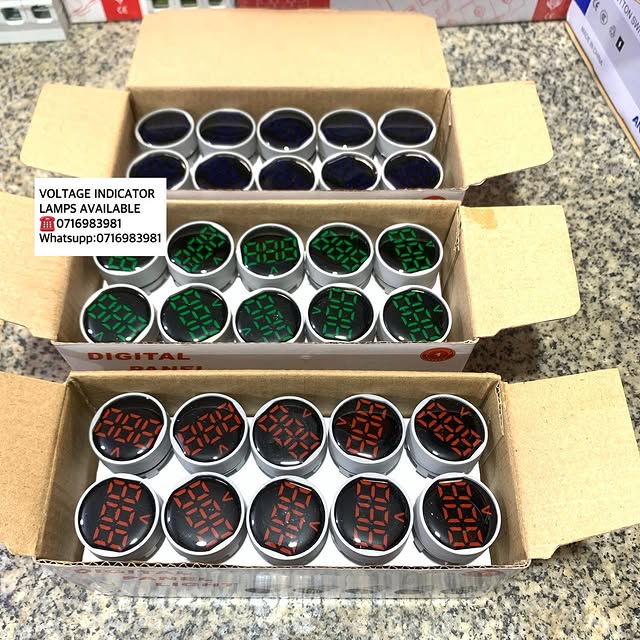Takeer - VOLTAGE INDICATOR LAMPS AVAILABLE 

RED
BLUE 
GREEN 
YELLOW 

KWA MAWASILIANO / FOR ENQUIRERS 

CALL:☎️WHATSUP:
TUNAPATIKANA KARIAKOO MTAA WA NARUN...