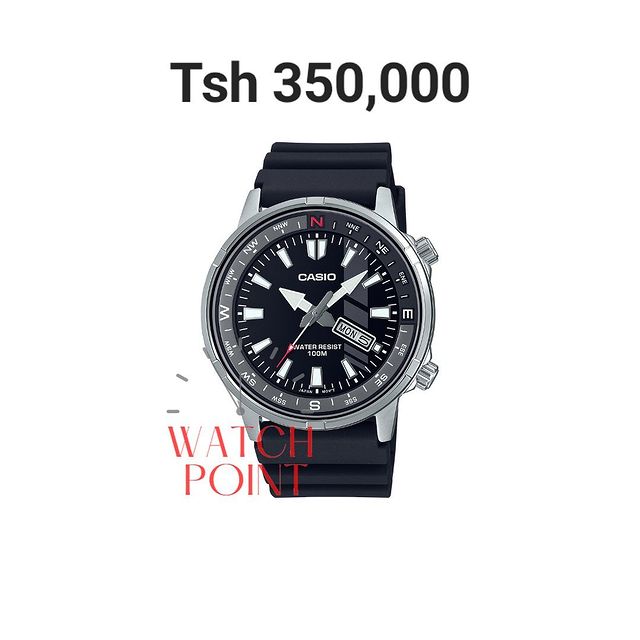 Takeer - Casio 
Tsh 350,000
Original By Casio - 2 Years international Warranty

• Resin Band
• 100-meter water resistance
• Mineral Glass
• Direction Bezel
...