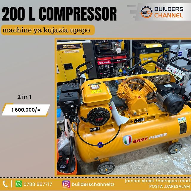 Takeer - Zipo compressor 

▪️lita 100 
▫️lita 200 
▪️lita 300 
▫️lita 500 

Zipo za umeme/ petrol na 2 in 1 

Contact us :
