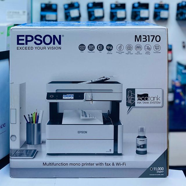 Takeer - EPSON M3170🖨️ Available ✅🇹🇿
✅Print / Copy / Scan / Wi-fi
✅Auto 2 sided print / copy / scan 
✅Only Black ( Inkjet ) 
✅Good Speed 💯
_____________...