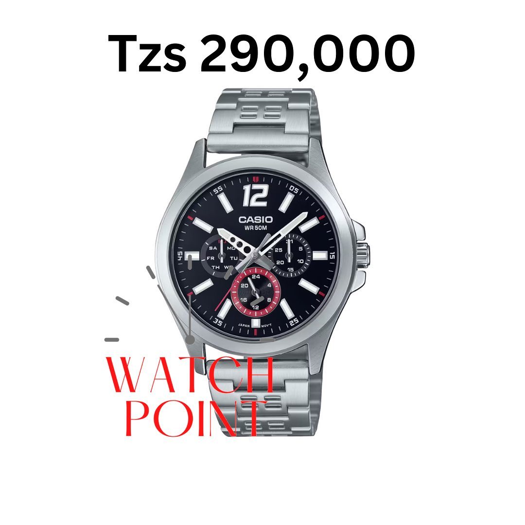 Takeer - Casio
Tzs 270,000 - 290,000
Original By Casio 2 Years international Warranty

• stainless steel Band
• 50 meters Water Resistant
• Mineral Glass
• ...