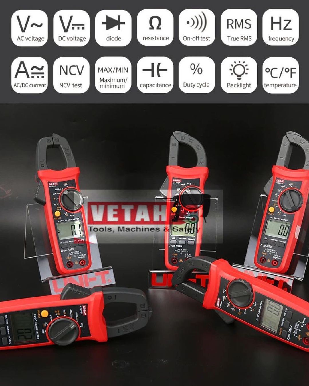 Takeer - HANDHELD CLAMP METER Display count :6000
600v AC/DC voltage measurement 
600v AC/DC current measurement
Capacitance measurement 60mF
Temperature me...