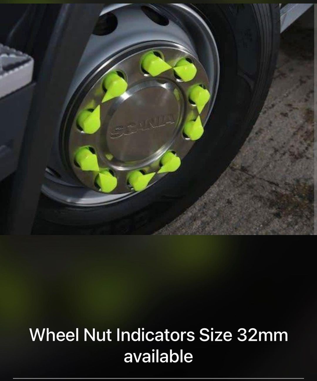 Takeer - Wheel nuts indicators available 
—magari makubwa na madogo
-size 32mm——15,000+vat
—size 22mm—-13,000+vat
WhatsApp no;Email;info.co.tz