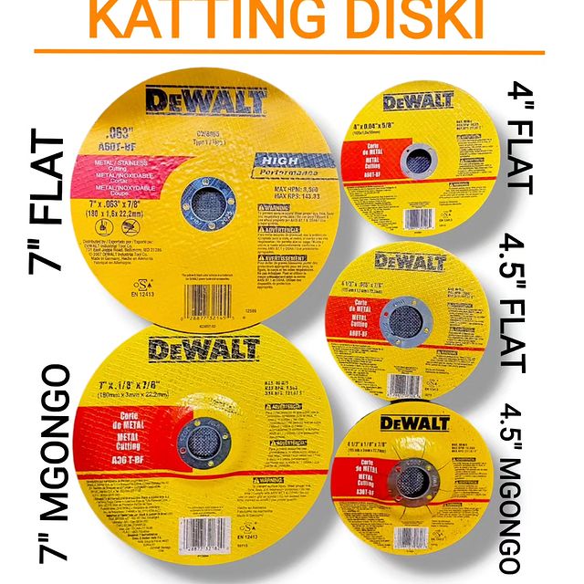 Takeer - Metal cutting disc
Katting diski ya chuma 
Mgongo / Flati saizi zote zipo
             