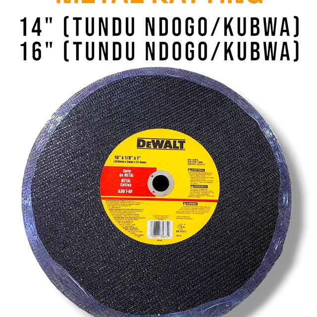 Takeer - Metal cutting disc 14" and 16"
Katting diski ya chuma inch14 na inch16
Tundu ndogo na kubwa, zote zipo!!
                