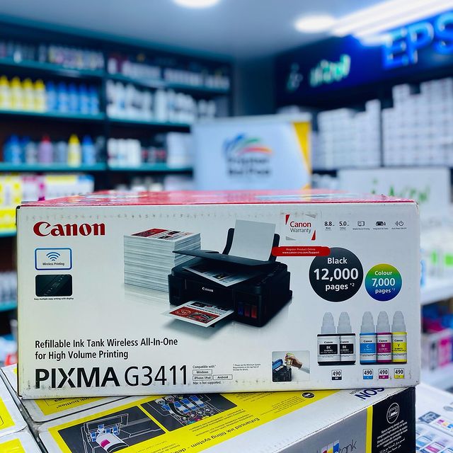 Takeer - Canon G3411 🖨️ zinapatikana kwa bei za Jumla.
✅Print / Copy / Scan / Wireless 
✅Black & Colour 
✅3Years Warranty ✨
_____________________________
C...