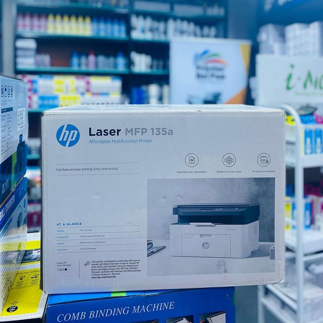 Takeer - hp LaserJet MFP M135a 🖨️ zinapatikana kwa bei za Jumla.
✅Print / Copy / Scan 
✅Only Black 
✅20ppm
✅Toner : 106A
_____________________________
Cont...