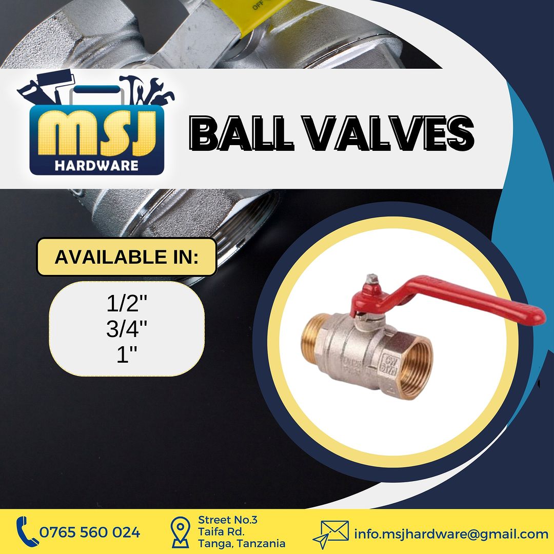 Takeer - BALL FLOAT VALVES
BALL VALVES

Contact MSJ:
☎ 📍 Street No.3, Taifa Rd, Tanga, Tanzania

       