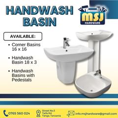 Takeer - HANDWASH BASINS

Contact MSJ:
☎ 📍 Street No.3, Taifa Rd, Tanga, Tanzania

          