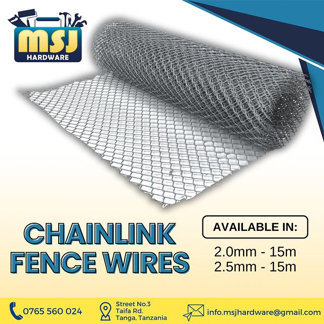 Takeer - CHAIN-LINK FENCE WIRES

Contact MSJ:
☎ 📍 Street No.3, Taifa Rd, Tanga, Tanzania

      