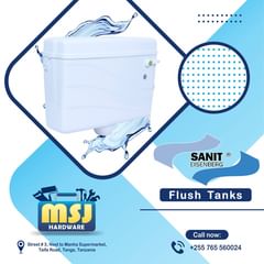 Takeer - SANIT Flush Tank (Made in Germany) ni chaguo la wengi kwani ina tumia maji kidogo na nguvu kubwa kuflush.
Karibu MSJ kupata aina zote za vifaa vya ...