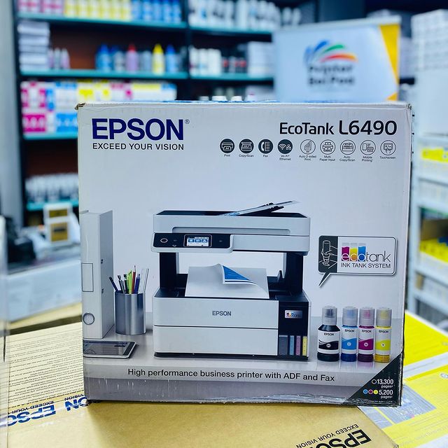 Takeer - EPSON L6490 Printer with ADF 🖨️ zinapatikana kwa bei nafuu sana.
✅All in One 
✅Black & Colour 
✅Print / Copy / Scan / wireless 
✅Auto 2 sided prin...