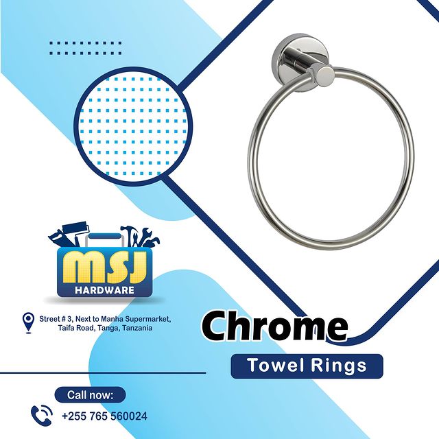 Takeer - Towel Rings stainless steel zinapatkiana kwetu.
Zinatumika kuwekea taulo zakufutia mikono. Hazishiki kutu wala kupauka..
Karibu MSJ
          