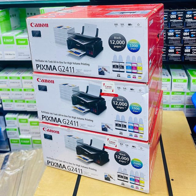 Takeer - Canon PIXMA G2411 🖨️ zinapatikana kwa bei za Jumla.
✅Print / Copy / Scan 
✅Black - 12,000pages
✅Colour - 7,000pages
✅1Year Warranty ✨
✅PRICE : 450...