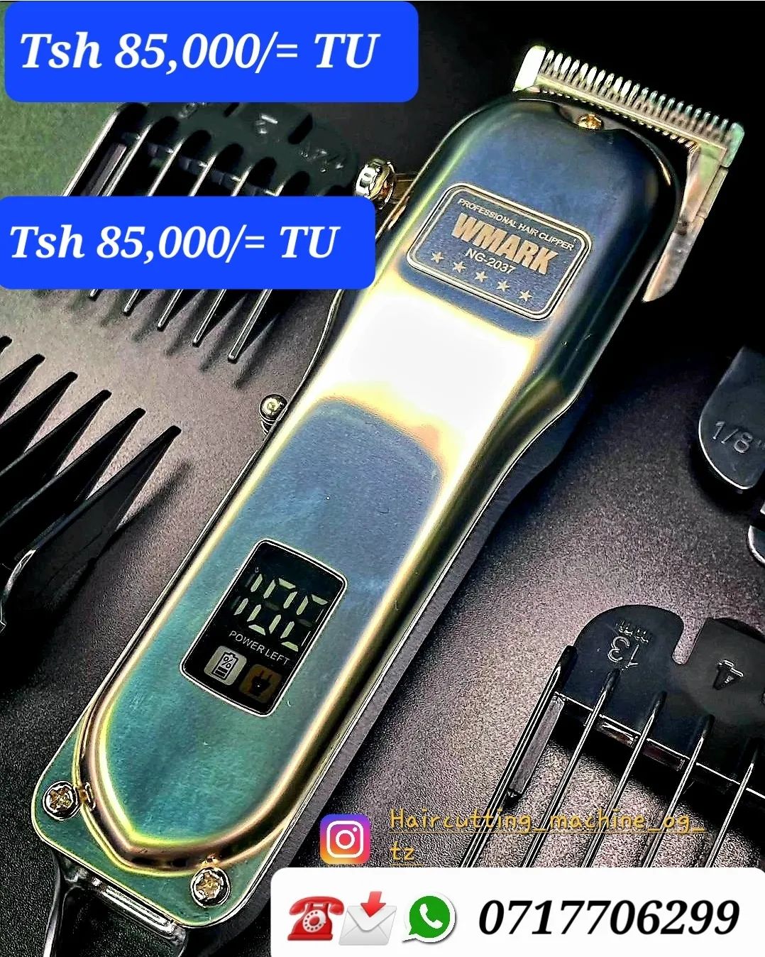 Takeer - WMARK NG 2037 SUPER HAIRCUTING MACHINE OG Tsh 85,000/=TU
✅️MASHINE YA KISASA YA KUNYOA (WIRELESS)TSH. 85,000/= TU. 
✅️INA NGUVU (HEAVY-DUTY)
✅️NI I...