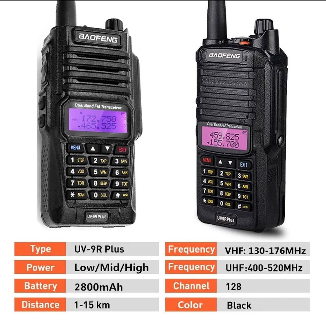 Takeer - 1) Output : 5W(H)/4W(M)/1W(L) 
2) Frequency Range: MHz / MHz 
3) IP57 waterproof and dustproof (Not diving)
4) High &Low Power Switchover 
5) Batte...