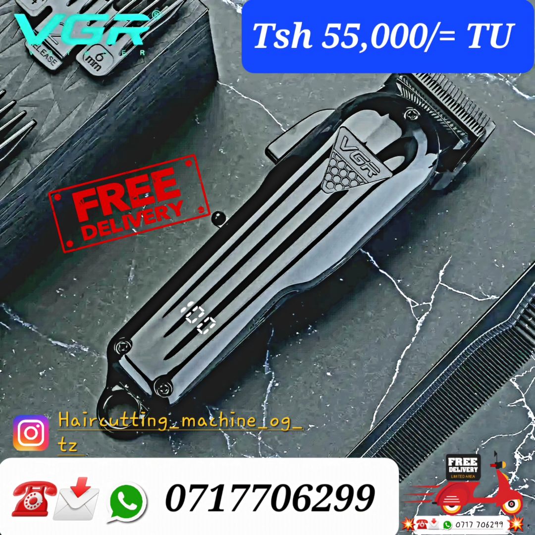 Takeer - VGR NEW MODEL SHAVING MACHINE OG Tsh55,000/=TU
✅️MASHINE YA KISASA YA KUNYOA (WIRELESS)TSH. 55,000/= TU. 
✅️ KWA MATUMIZI YA KIBIASHARA(saluni) pia...