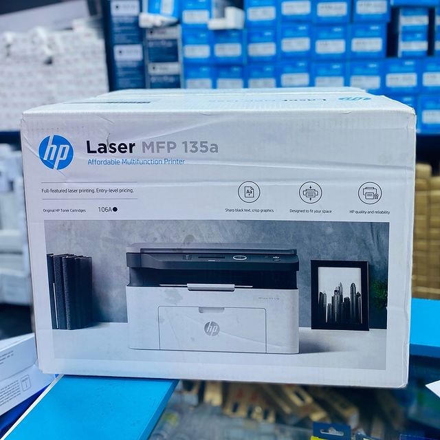 Takeer - hp LaserJet MFP M135a 🖨️ zinapatikana kwa bei za Jumla.
✅Print / Copy / Scan 
✅Only Black 
✅20ppm
✅Toner : 106A
_____________________________
Cont...