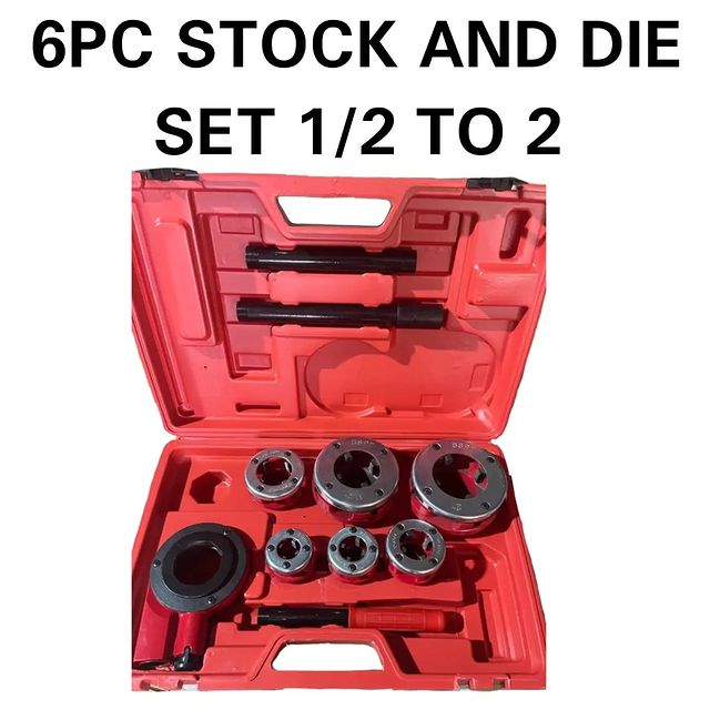 Takeer - 6PC STOCK AND DIE SET 1/2 TO 2