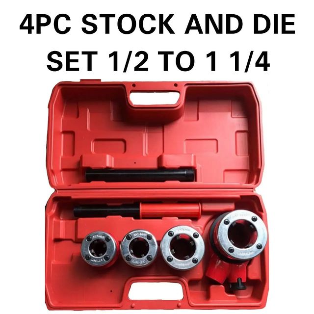 Takeer - 4PC STOCK AND DIE SET 1/2 TO 1 1/4