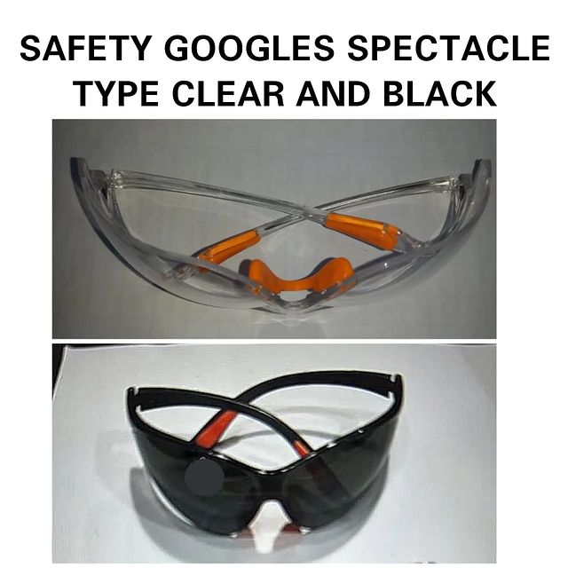 Takeer - SAFETY GOOGLES SPECTACLE TYPE CLEAR AND BLACK