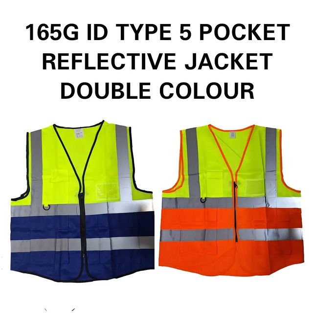 Takeer - 165G ID TYPE 5 POCKET REFLECTIVE JACKET DOUBLE COLOUR