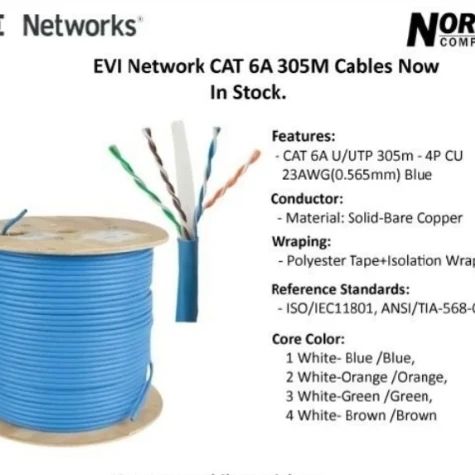 Takeer - We now have EVI Network Cat6 A UTP Cable 305M in stock.

for more info contact Us:

Located at Mikocheni, 
Plot No 161, Regent Estate, 
Off Migomba...