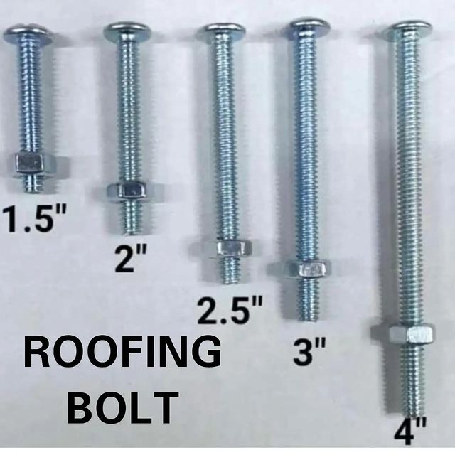 Takeer - ROOFING BOLTS 1.5IN 20BOX, 2IN 16BOX, 2.5IN 12BOX, 3IN 13BOX 144PC IN PKT