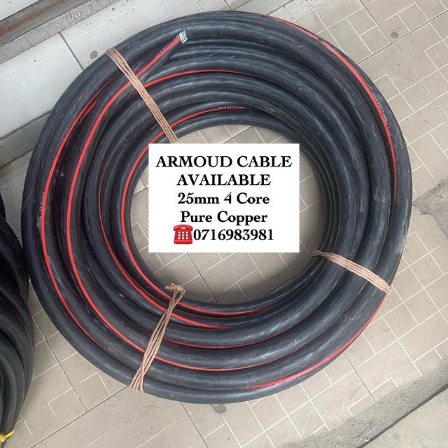 Takeer - ARMOUD CABLE AVAILABLE 

25mm 

4 Core

Pure Copper 

NZITO / IMESHIBA NA INAUJAZO MKUBWA

KWA MAWASILIANO / FOR ENQUIRERS 

CALL/Whatsupp: 
TUNAPA...