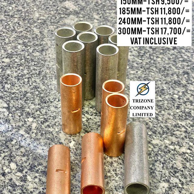 Takeer - COPPER THROUGH LUGS ZIPO

SIZE NA BEI KWA MOJA
120MM-TSH 8,200/=
150MM-TSH 9,500/=
185MM-TSH 11,800/=
240MM-TSH 11,800/=
300MM-TSH 17,700/=
BEI PAM...