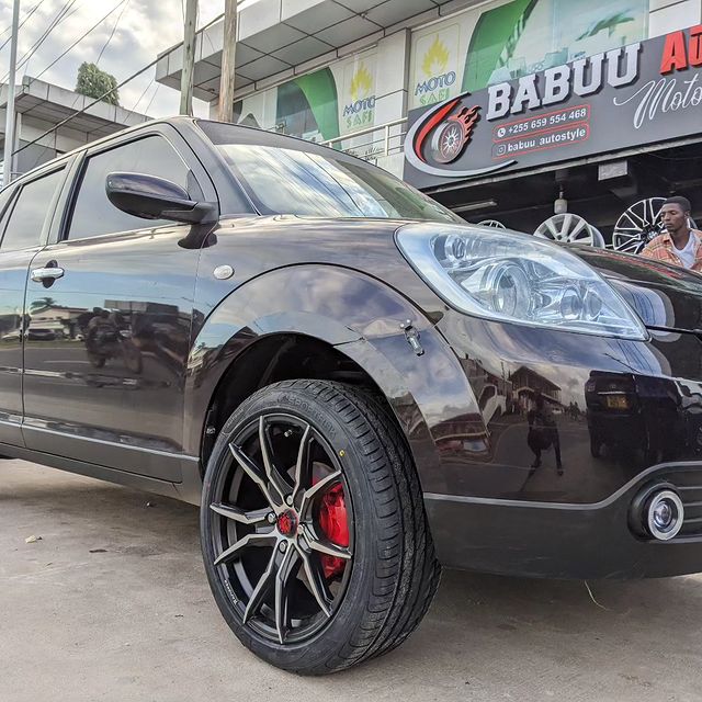 Takeer - Size 17" wheels and tires on Mazda demio done by us 