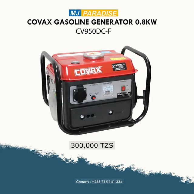 Takeer - Full In Stock ❗❗
COVAX GASOLINE GENERATOR 

Single phase
2 stroke OHV
Rated voltage 220V
Frequency 50Hz
Maximum AC output 800W
Rated AC output 650W...