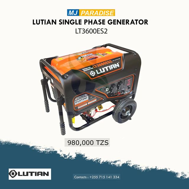 Takeer - FULL IN STOCK ‼️

✅LUTIAN SINGLE PHASE GENERATOR (LT3600ES2) Available for 980,000/=

🔸Contact Us : 
🔸Gerezani Mtaa wa Congo Na Kiungani.

    