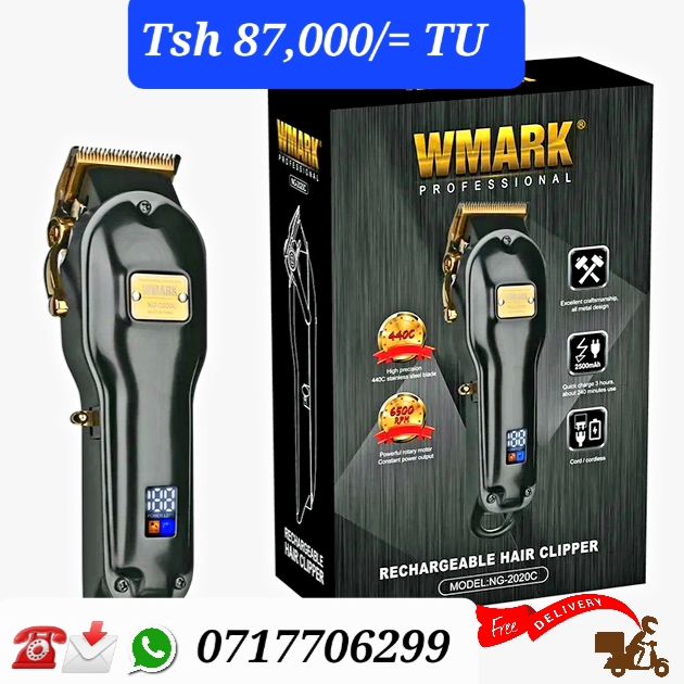 Takeer - WMARK 2020C new design HEAVY-DUTY DUTY SHAVING MACHINE OG TSH 87,000/=TU 
MASHINE YA KISASA YA KUNYOA (WIRELESS) INA NGUVU NA IMARA SAANA. IKO FULL...