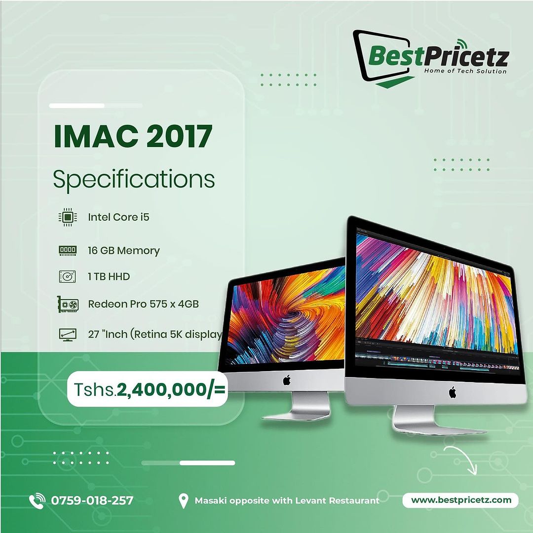 Takeer - 💥New Arrival Imac 27inch, year 2017, 2015 & 2019 5k, Retina Display, Also Mac 21.5 inch 2012 - 2017 Available

Watu wangu wa heavy Duties/tasks, P...