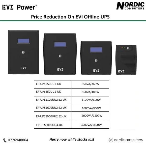 Takeer - We are thrilled to announce a significant price reduction on EVI Power Offline UPS. This limited-time offer is a testament to our commitment to pro...