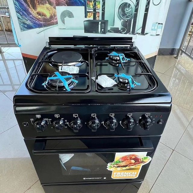 Takeer - Westpoint 3Gas + 1 Umeme Standing Cooker Oven Umeme 
♦ Bei : 820,000/=

✔ Size 60 Kea 60

✔ Plate 2 za gesi na Umeme 2

✔ Oven Inatumia Umeme

✔ Wa...