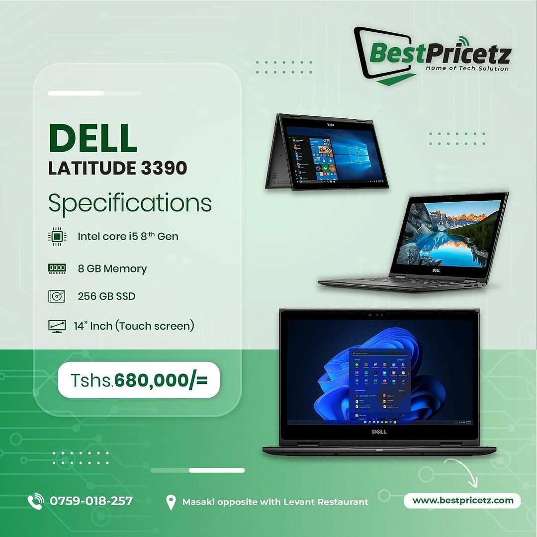 Takeer - This is one of Best, very simple, Potable and classic 😋🔥▪️Dell Latitude 3390 2 in 1 x360
✅8th generation 
✅ Touchscreen
✅ Intel core i5-8200U 1.8...