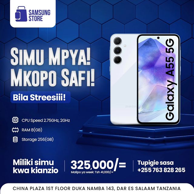 Takeer - Samsung Galaxy A55 sasa inapatikana kwa Mkopo

✔️Malipo ya awali

 ↪️Tsh 300,000/= [128GB + 8GB RAM]
 

 ↪️Tsh 325,000/= [256GB + 8GB RAM]

🏑Visit...