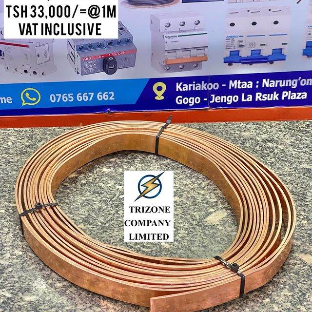 Takeer - COPPER STRIP 23x3MM ZIPO

BEI;TSH 33,000/= MITA MOJA
PAMOJA NA VAT

MAWASILIANO;
SIMU NAMBA: #
WHATSAPP NAMBA:#

TUNAPATIKANA;
KARIAKOO-MTAA WA NAR...