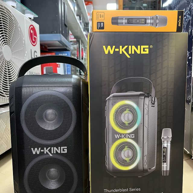 Takeer - W-King Wireless Speaker.
•80Watts Powerful To Shake The Room
•Dance To The Dazzling Light
•Play And Listen Freely
•Never Run Out Of Music
•10400Mah...